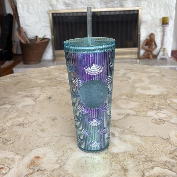 Starbucks 2022 Limited Edition Iridescent Mermaid Scale 24oz Cold Cup Tumbler - Picture 5 of 12